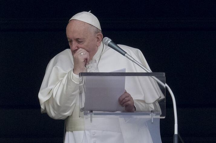 3月1日,方济各出席布道会。图自美联社