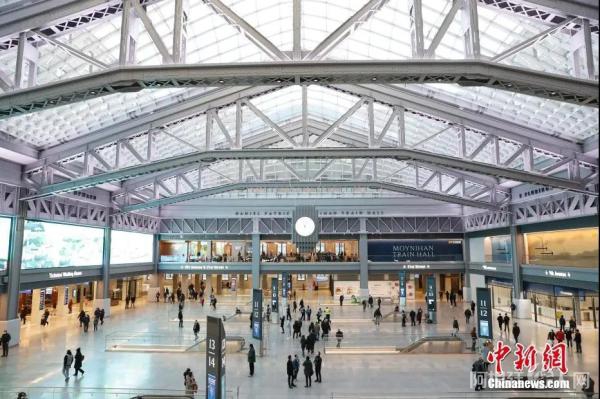 资料图:纽约一座火车站大厅。中新社记者 廖攀 摄 资料图:纽约一座火车站大厅。中新社记者 廖攀 摄