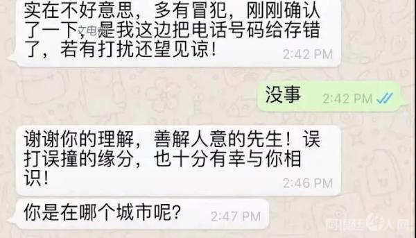 社交媒体上华人分享的有关“杀猪盘”对话的帖子。(图源：美国中文电视视频截图)