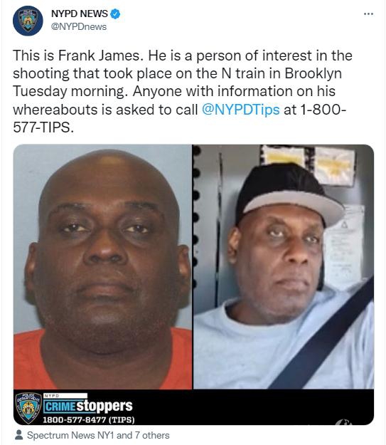 纽约市警察局在社交媒体发文称,已确定枪击案的嫌疑人。图片来源:纽约警察局社交媒体官方账号截图。 纽约市警察局在社交媒体发文称,已确定枪击案的嫌疑人。图片来源:纽约警察局社交媒体官方账号截图。