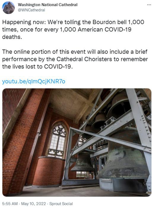 图片来源：美国华盛顿国家大教堂社交媒体账号截图