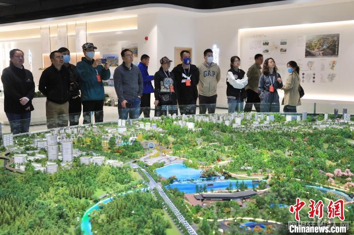 海外华媒代表参观成都东部新区规划馆。 王磊 摄 海外华媒代表参观成都东部新区规划馆。 王磊 摄