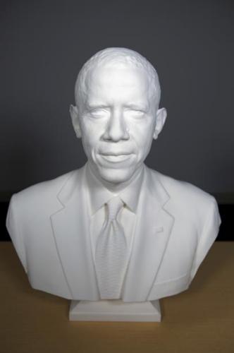白宫展出奥巴马半身像 使用塑料3D打印制作
